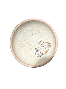 Пиала ручной работы Керемет «Котик трехцветный» керамика, 9 см