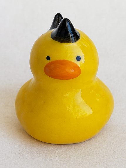 Керамическая фигурка Уточка с рожками, 7 см, фото 1.