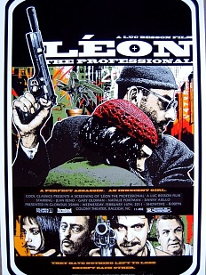 Кинопостер «Леон», А4, черный