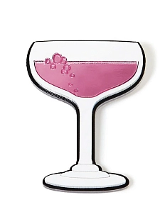 Брошь Monolama «Шампанское в бокале розовое»