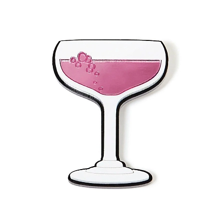 Брошь Monolama «Шампанское в бокале розовое», фото 1.