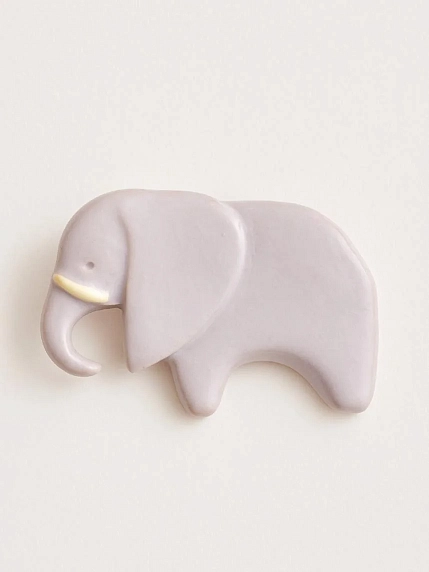 Брошь Екатерина Юдо «Сиреневый слон», керамика, фото 1.