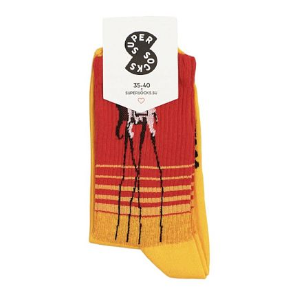 Носки «Слоны. Сальвадор Дали», р-р 40-45, оранжевые, фото 1.