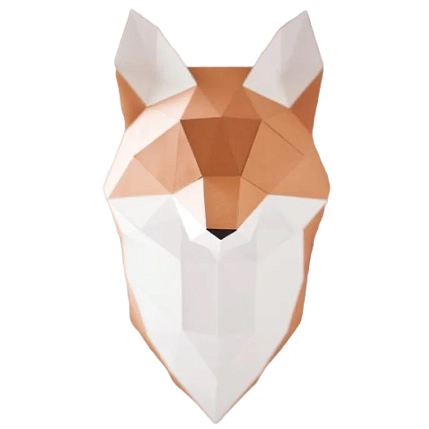 Набор для склейки головы лисы Полигональная бумага, фото 1.