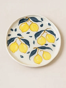 Тарелка ручной работы «Лимоны», керамика, 18 см