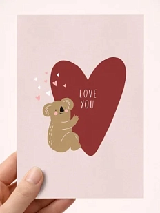 Открытка DARI DARI с коалой «Love you», А6