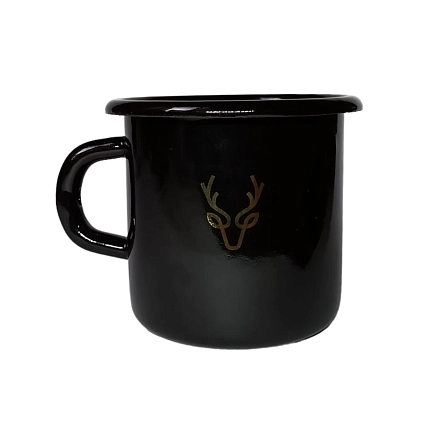 Эмалированная кружка Магтрэп «‎Golden Deer», чёрная, 400 мл, фото 1.