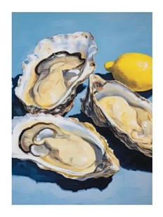 3D Стикер на телефон «Устрицы», голубой, объёмный