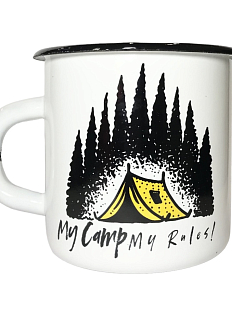 Эмалированная кружка «My camp - my rules», белая, 400 мл