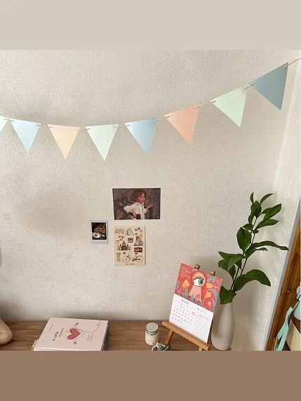 Бумажная гирлянда Это важно «Флажки», чёрная, картон, 240 г/м², фото 3.