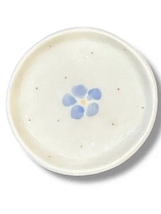 Блюдце под украшения ручной работы с голубым цветочком, 10 см