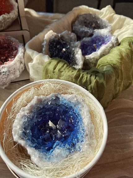 Интeрьерная свеча «Кристалл», синяя, фото 3.