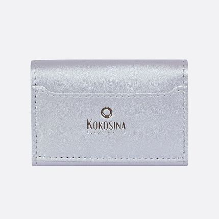 Cкладной кошелёк визитница ручной работы, Kokosina bags, натуральная кожа, северное сияние, фото 2.