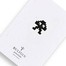 Брошь ручной работы Bulygin «Захватчик» малая, чёрная, фарфор