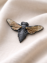 Брошь ручной работы Bulygin «Пчела», фарфор, чёрно-золотистая, превью фото 2