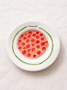 Тарелка ручной работы Глинка керамика с помидорами, 17 см