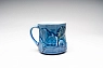 Кружка ручной работы Керамика Александры Пылиной «Лотосы», синяя, фарфор, 350 мл, превью фото 3