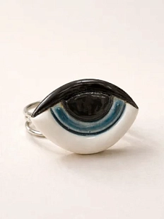 Кольцо ручной работы КерамЕлКа «Глаз зеленый», керамика