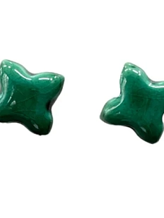 Серёжки-гвоздики КерамЕлКа «Крестики» №2, керамика