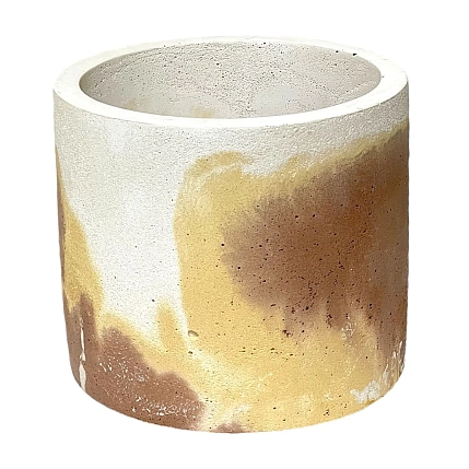 Кашпо Детали решают «Средняя деталь», бетонное, бежево-молочный, фото 1.