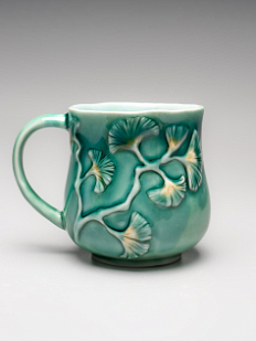 Кружка ручной работы «Гинкго», фарфор, 300 мл