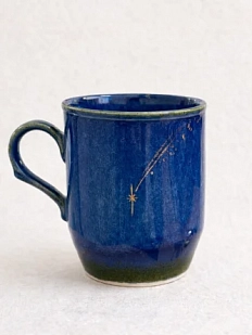 Кружка ручной работы Мастерская Виктории Нор «Звездопад», лазурная, керамика, 200 мл