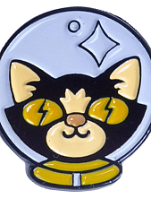 Металлический значок Barking Store «Space cat»