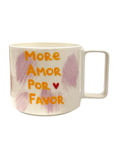Кружка ручной работы «More amor por favor», керамика, 450 мл