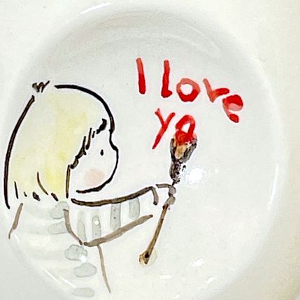 Кружка ручной работы с надписью «I love you», белая, керамика, 300 мл, фото 2.