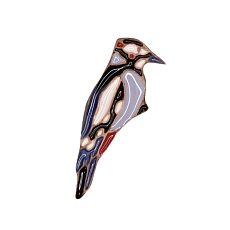 Брошь ручной работы «Дятел», Partala ceramics