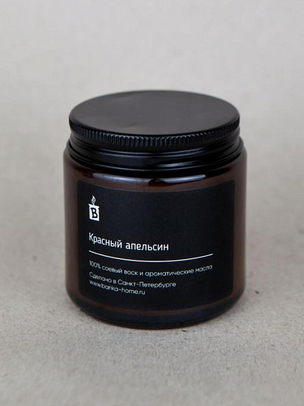 Свеча «Красный апельсин», фото 1.