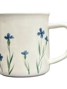 Кружка ручной работы Верба керамика «Васильки», цилиндр, керамика, 450 мл