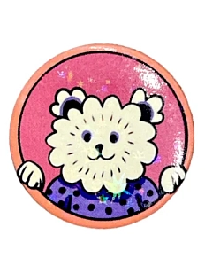 Закатной значок «Пудель в свитере», металл, 35 мм