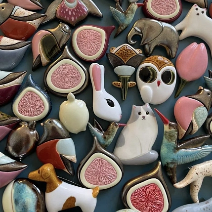 Брошь Екатерина Юдо «Бурый медведь», керамика, фото 2.