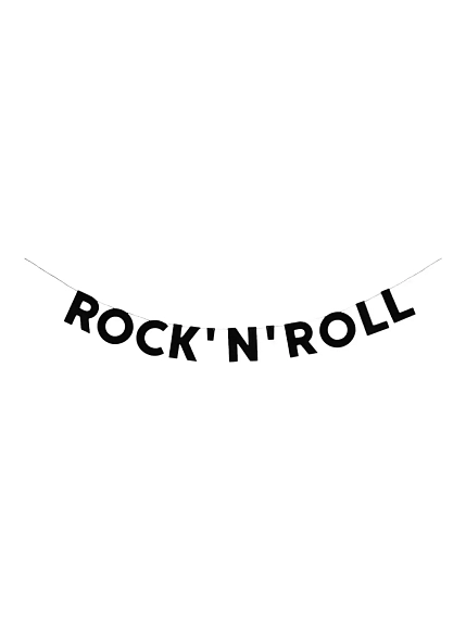 Бумажная гирлянда из букв Tak.sebe.prazdnik «ROCK N ROLL», чёрная, картон, 240 г/м², фото 1.