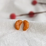 Серьги-гвоздики Подарки руками «Дольки мандарина», полимерная глина, превью фото 3