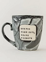 Кружка ручной работы Тата вытворяет/NF ceramics «Добрее надо быть, иначе p***etz», чёрно-серая, керамика, 400 мл, превью фото 1