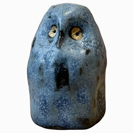 Статуэтка ручной работы Кимбриа «Сова», чёрно-серая, керамика, фото 1.