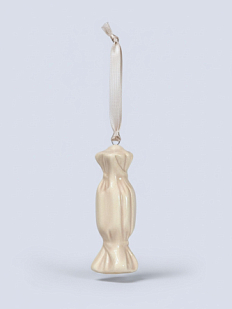 Ёлочная игрушка конфета сиреневая «Карамелька», керамика