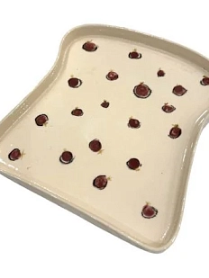 Тарелка ручной работы АН2К  Тост, керамика, 17 см