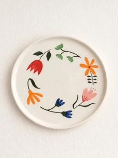 Тарелка ручной работы Катякерамика «Цветы» 20,5 см, полуфарфор