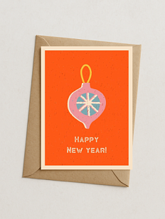 Открытка ретро на Новый год «Happy New Year!»