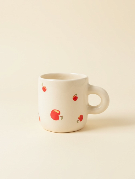 Кружка ручной работы Малёма с росписью Яблоки, высокая, керамика, 350 мл, фото 1.