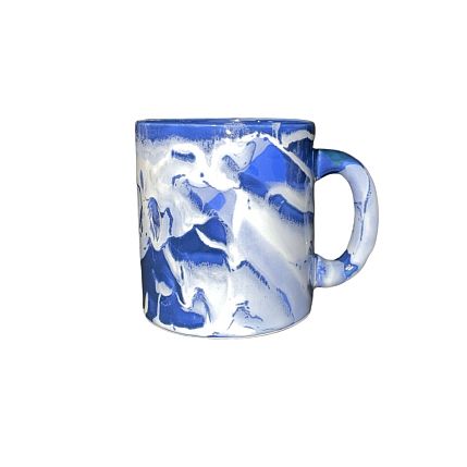 Кружка ручной работы NF ceramics «Нормально делай нормально будет», синяя, керамика, 440 мл, фото 2.