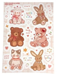 Стикерпак Лавкот «Мягкие игрушки», А6