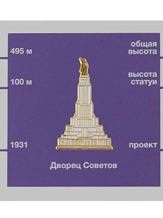 Металлический значок Heart of Moscow «Дворец Советов» серия Московские тучерезы