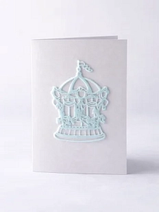 Открывающаяся открытка DARI DARI «Карусель» с фигурным элементом, голубая