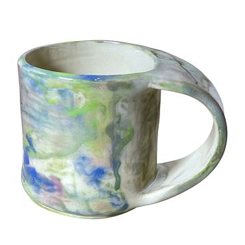 Кружка ручной работы с акварельными разводами, керамика, 200 мл, фото 1.