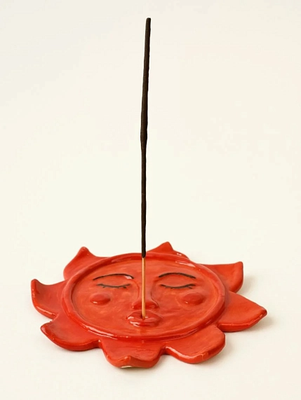 Подставка под благовония РиРи керамика «Солнце», красная, керамика, фото 2.