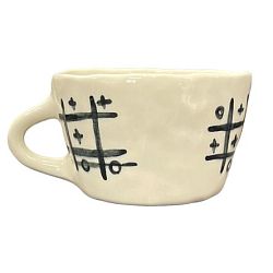 Чашка для чая ручной работы крестики и нолики, керамика, 250 мл
